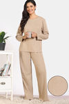 Zivame 2 Mile Fashion Knit Cotton Lounge Set - Oyster Gray — thumbnail 2